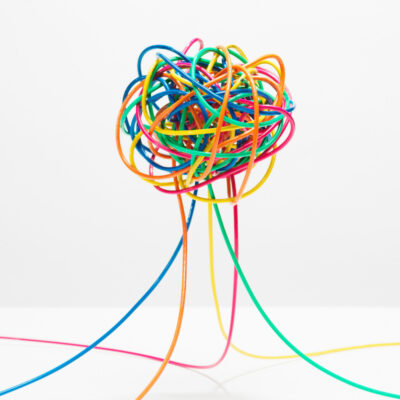 Tangle of Multi Colored Wire